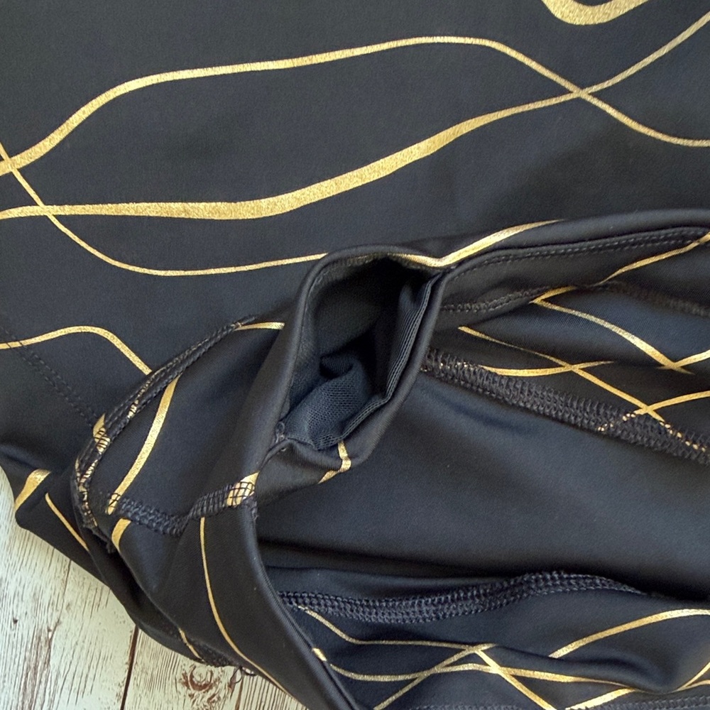 Nike Running Icon Clash Fast Dri-Fit Tight sz XL Black Gold Running Metallic - Picture 4 of 14